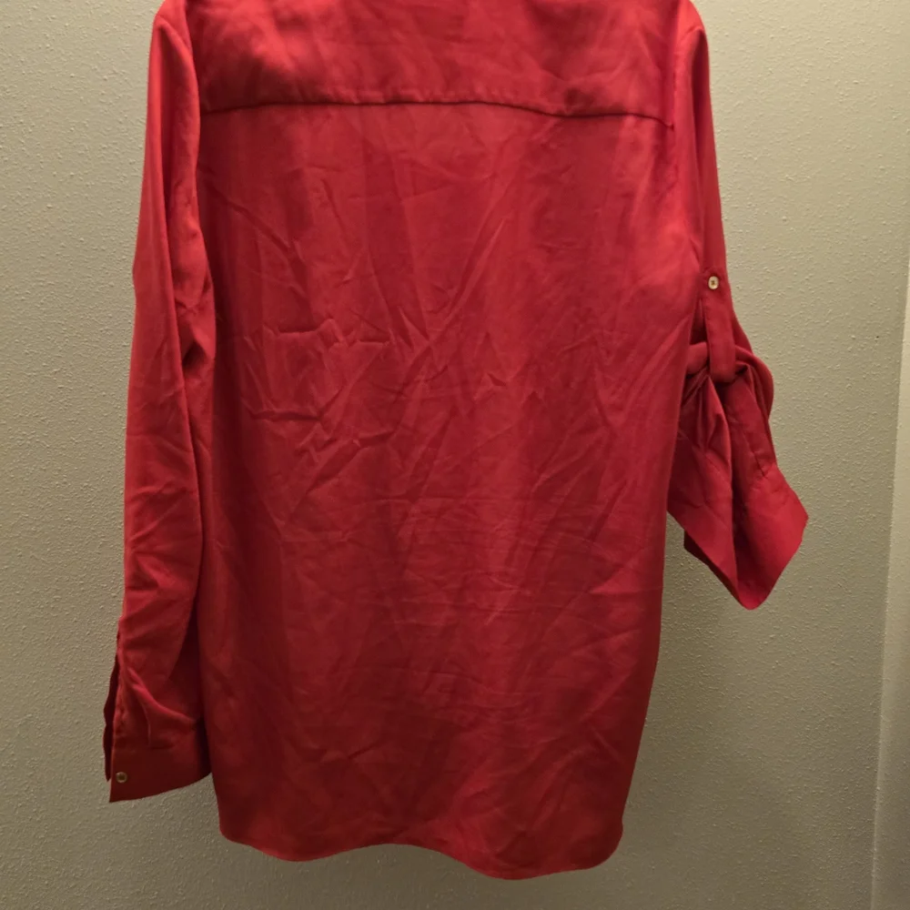 Calvin Klein Women's Red Drape Top - Picture 4 of 5
